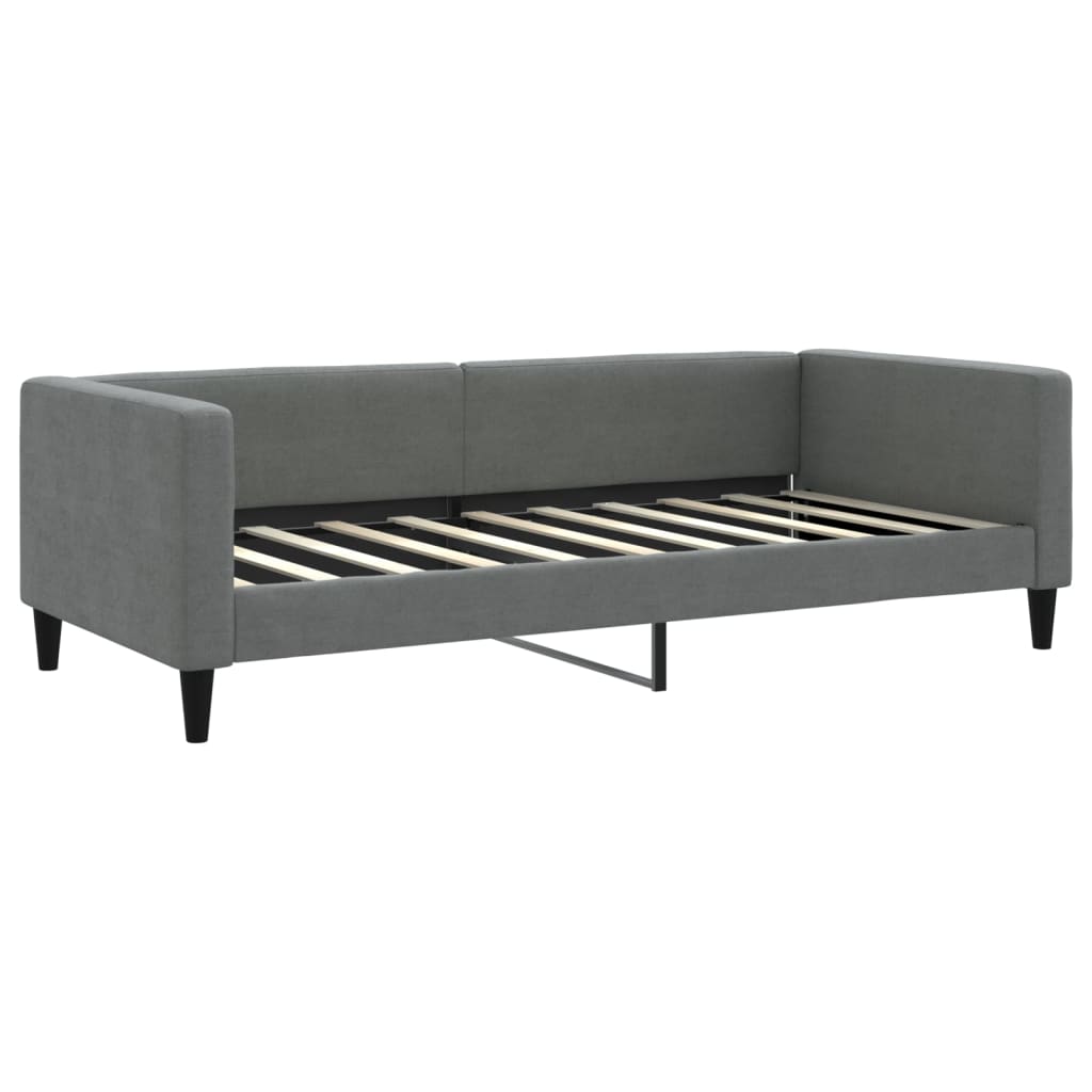 vidaXL Sofá cama nido con cajones tela gris oscuro 90x190 cm