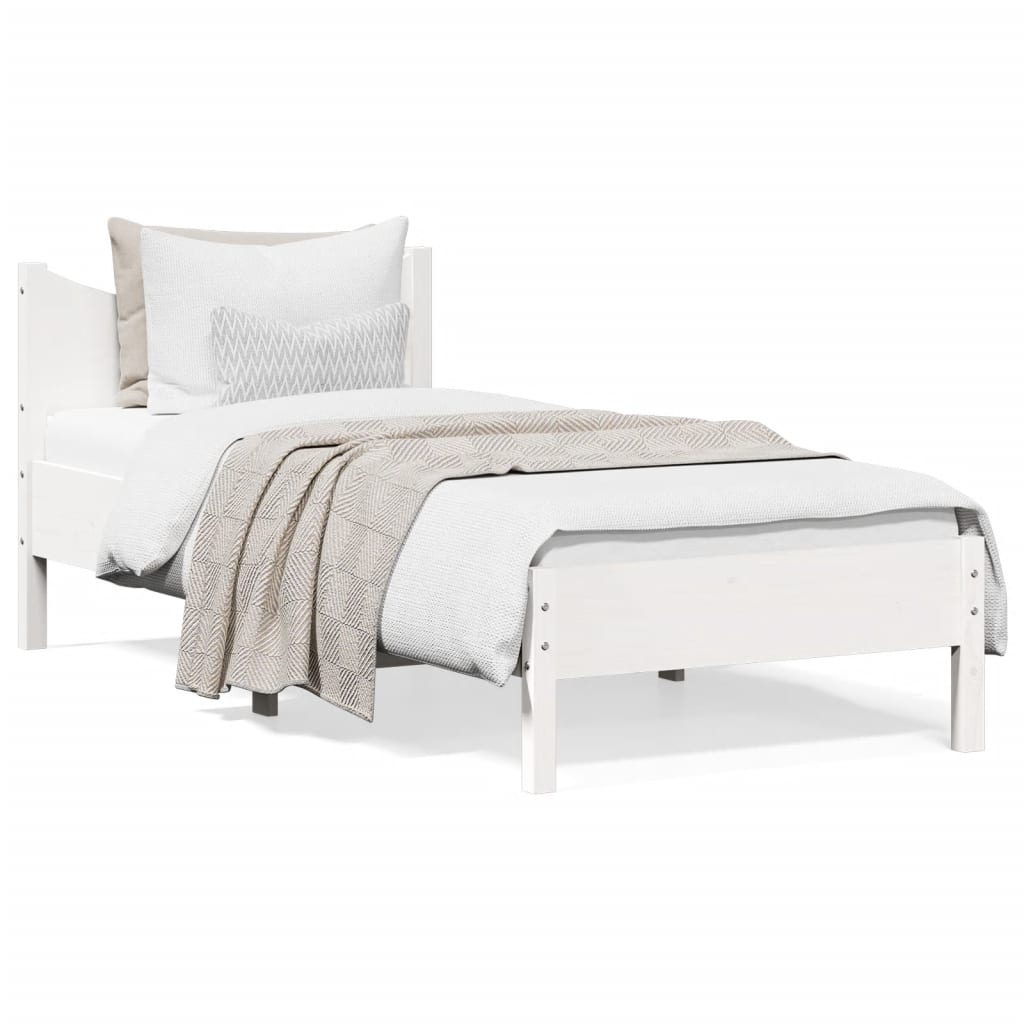 vidaXL Estructura cama sin colchón madera maciza pino blanca 100x200cm