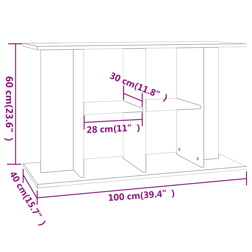 vidaXL Soporte para acuario madera de ingeniería negro 100x40x60 cm