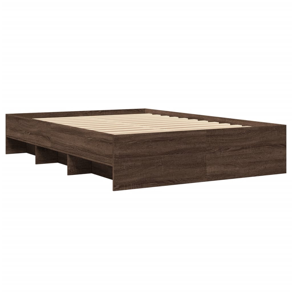 vidaXL Estructura de cama sin colchón madera marrón roble 140x200 cm