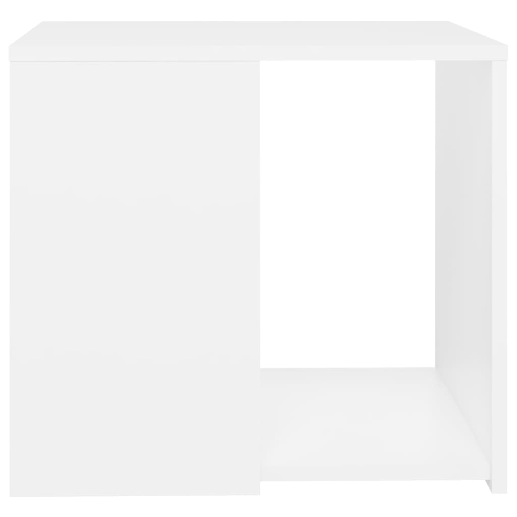 vidaXL Mesa auxiliar de madera contrachapada blanco 50x50x45 cm