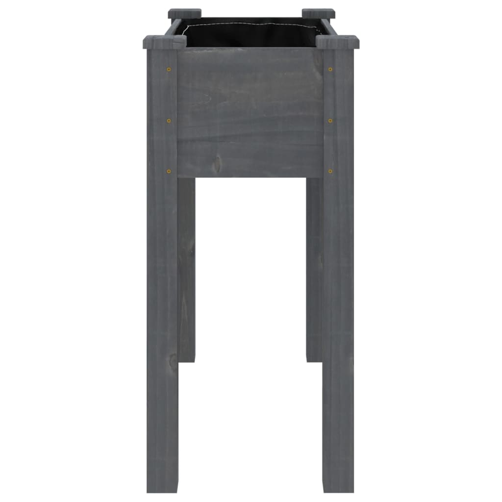 vidaXL Jardinera con forro interior madera abeto gris 71x37x76 cm