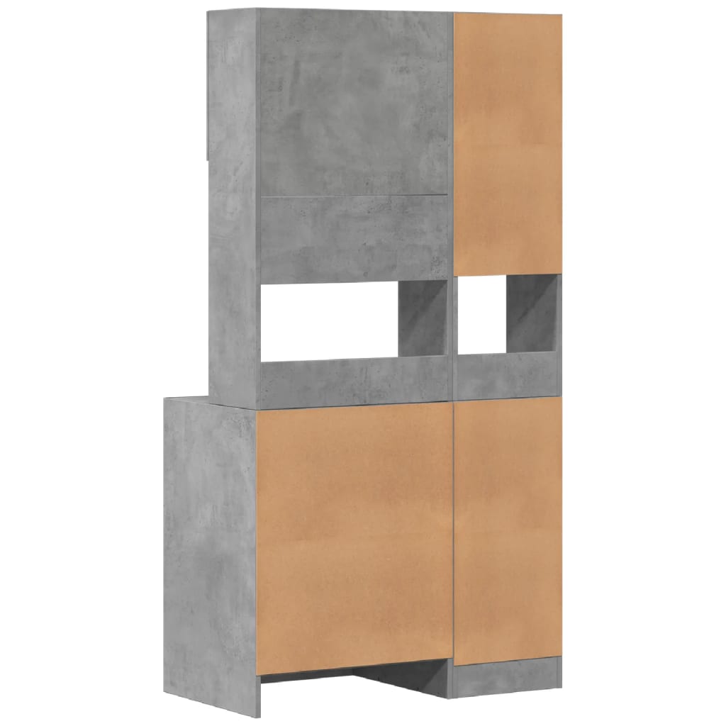 vidaXL Mueble de cocina madera ingeniería gris hormigón 95x50x180 cm