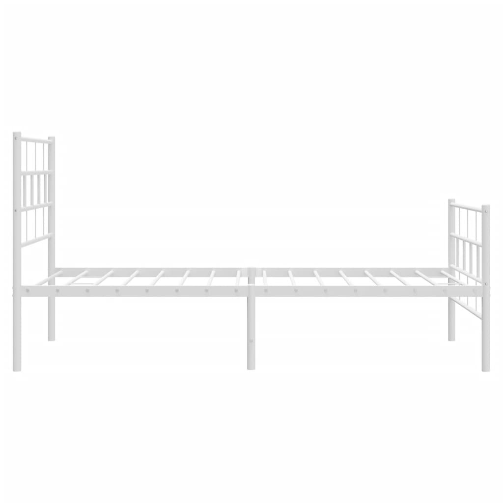 vidaXL Estructura cama sin colchón con estribo metal blanco 90x190 cm