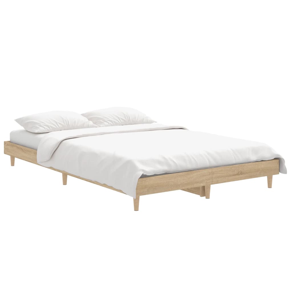 vidaXL Estructura de cama sin colchón madera roble Sonoma 120x190 cm