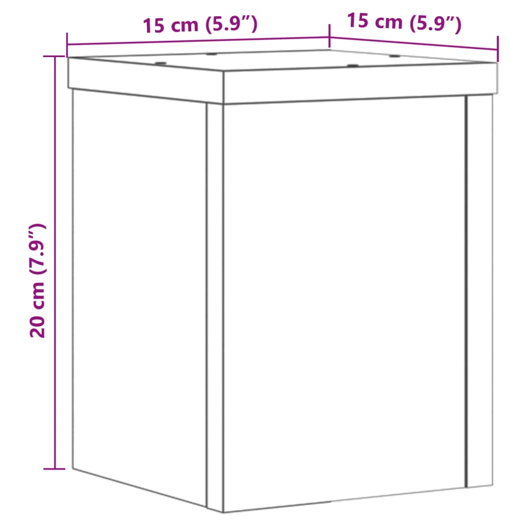 vidaXL Soportes de plantas 2 uds madera ingeniería blanco 10x10x18 cm