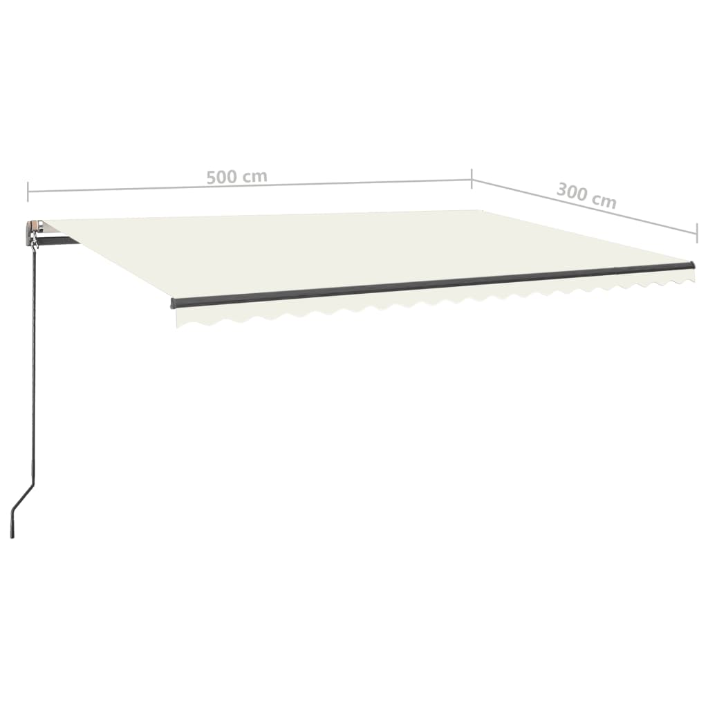 vidaXL Toldo de pie automático crema 500x300 cm