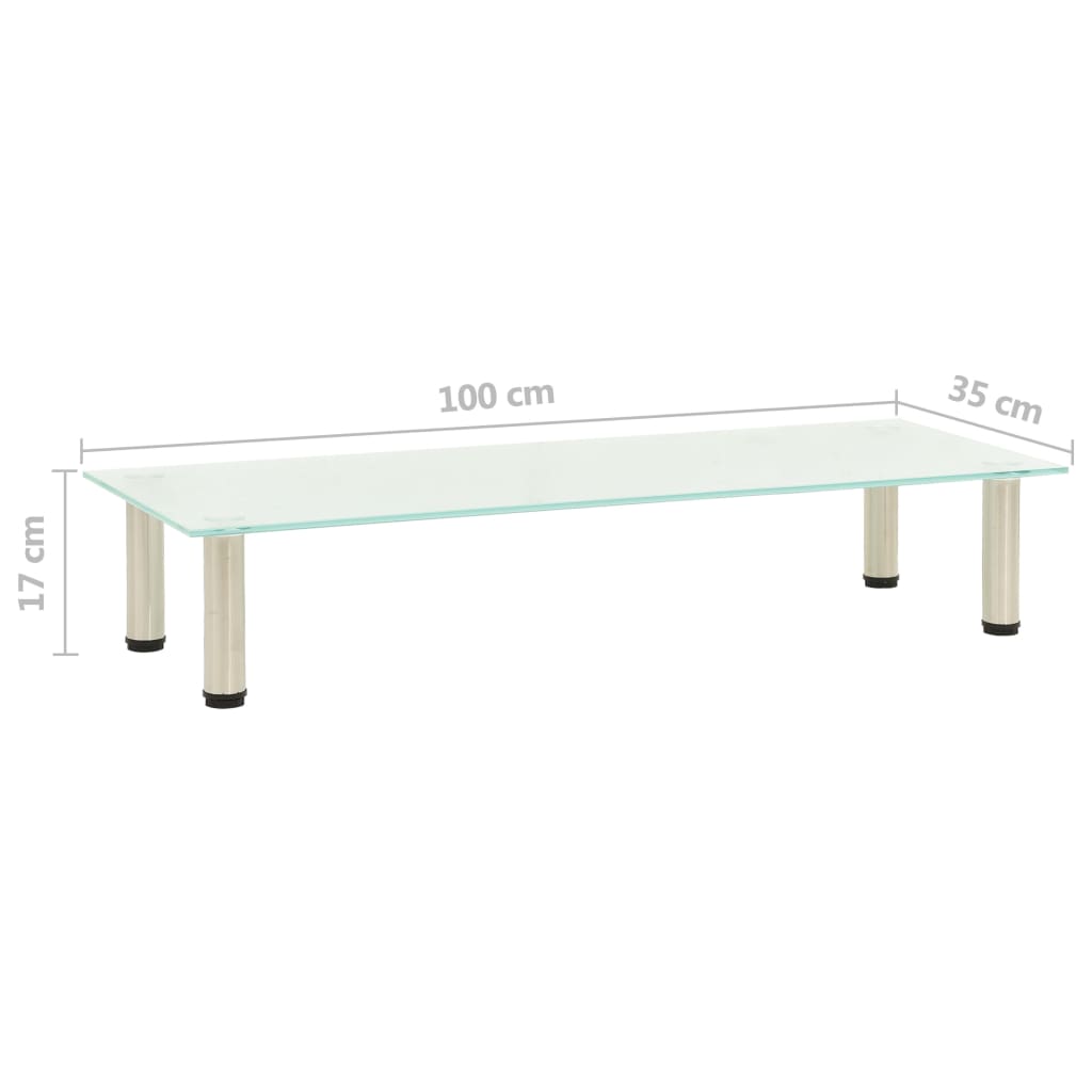 322768 vidaXL TV Stand Frosted 100x35x17 cm Tempered Glass