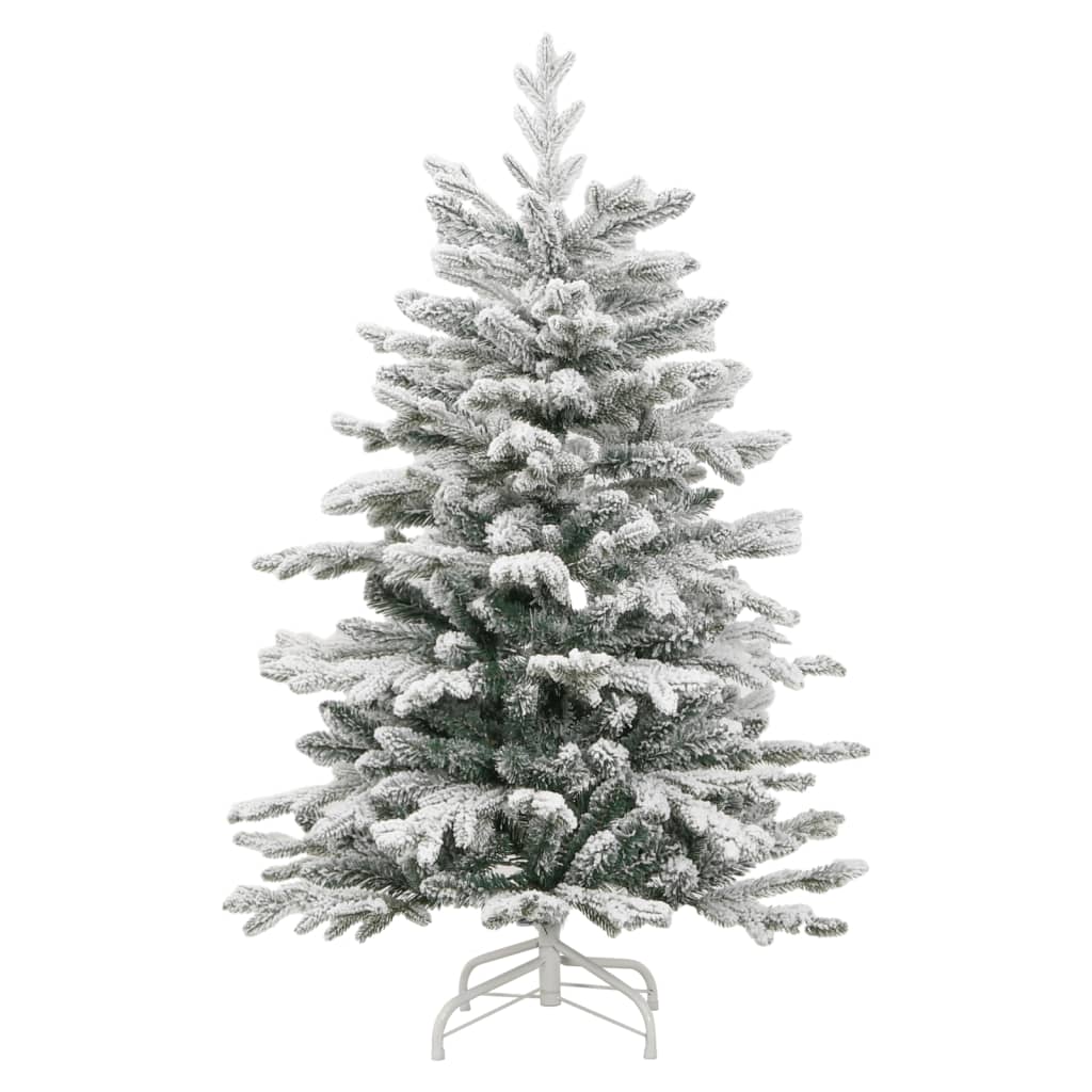 vidaXL Árbol de Navidad artificial con bisagras y nieve flocada 150 cm