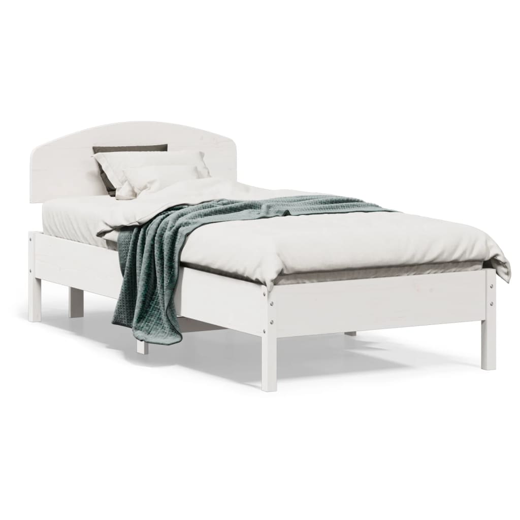 vidaXL Estructura de cama sin colchón madera maciza blanca 75x190 cm