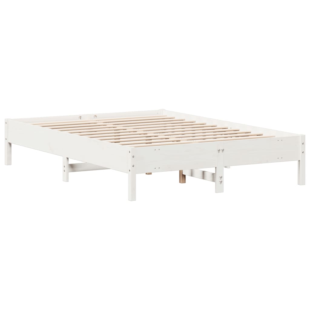 vidaXL Estructura de cama sin colchón madera de pino blanca 140x200 cm