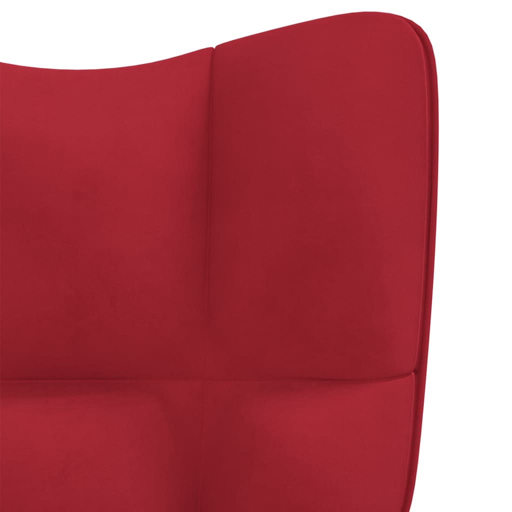 vidaXL Sillón de relax de terciopelo rojo vino tinto