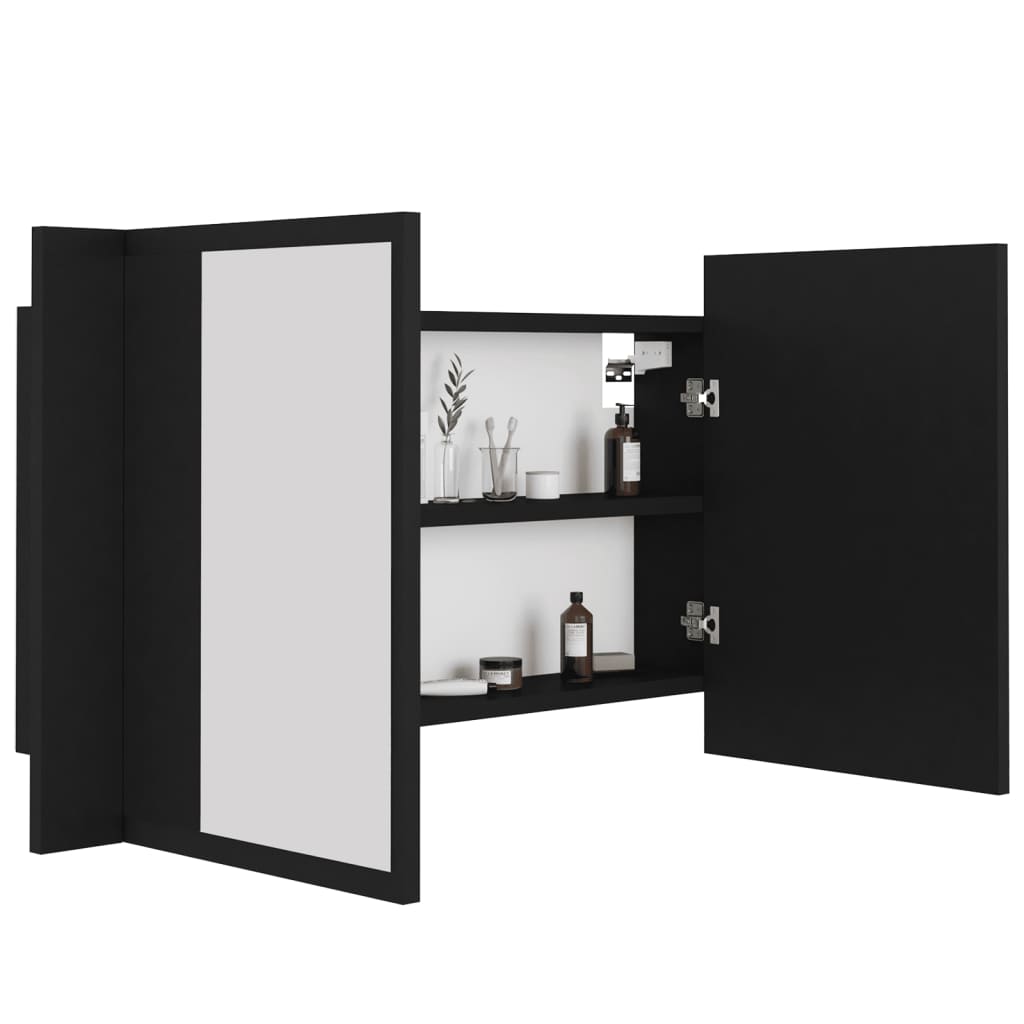 Armario con espejo de baño con luz led laterales 50x70 cm blanco y plateado  Vida XL