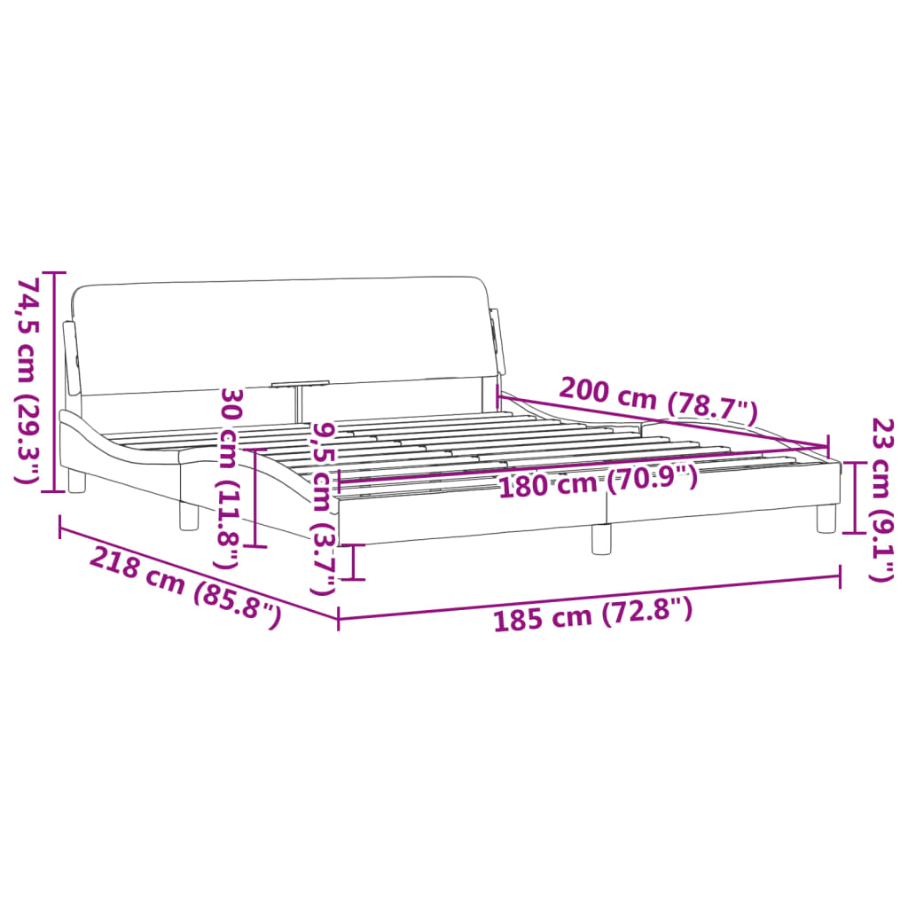 vidaXL Estructura de cama con cabecero cuero sintético negro y blanco