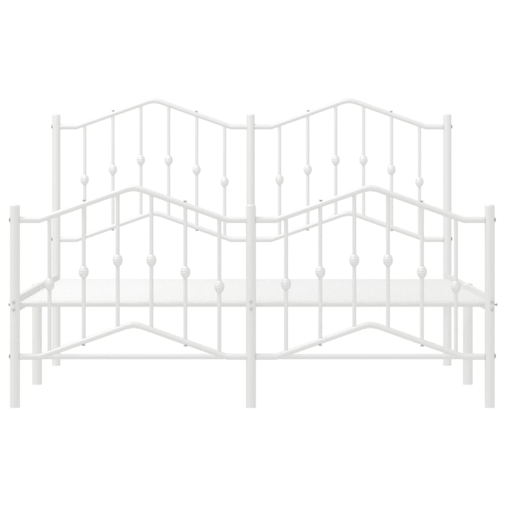 vidaXL Estructura cama sin colchón con estribo metal blanco 150x200 cm