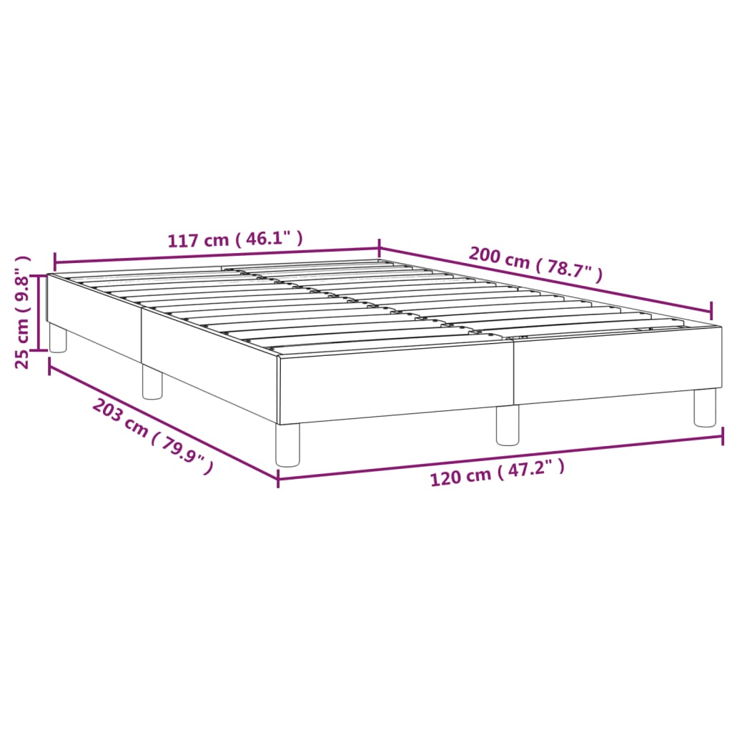 vidaXL Estructura de cama de terciopelo rosa 120x200 cm