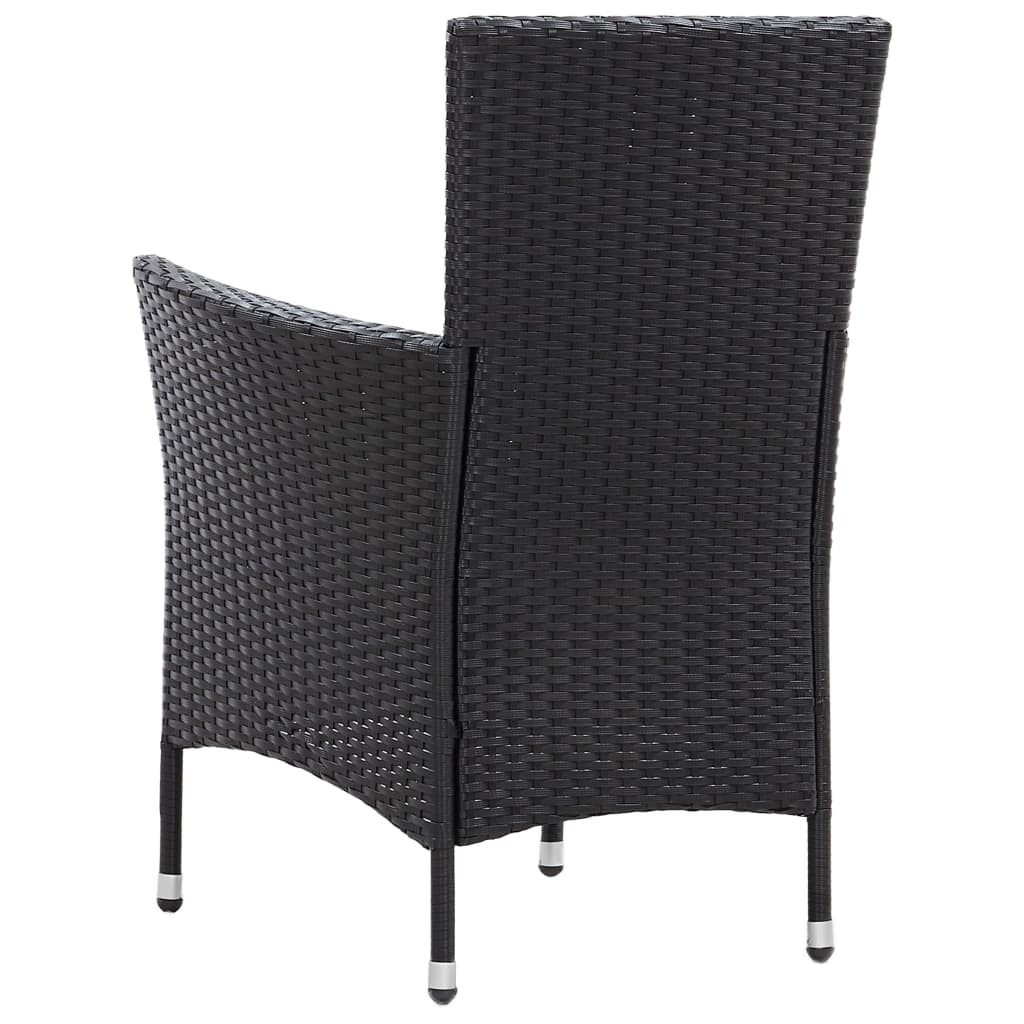 vidaXL Set comedor de jardín 7 piezas y cojines ratán sintético negro