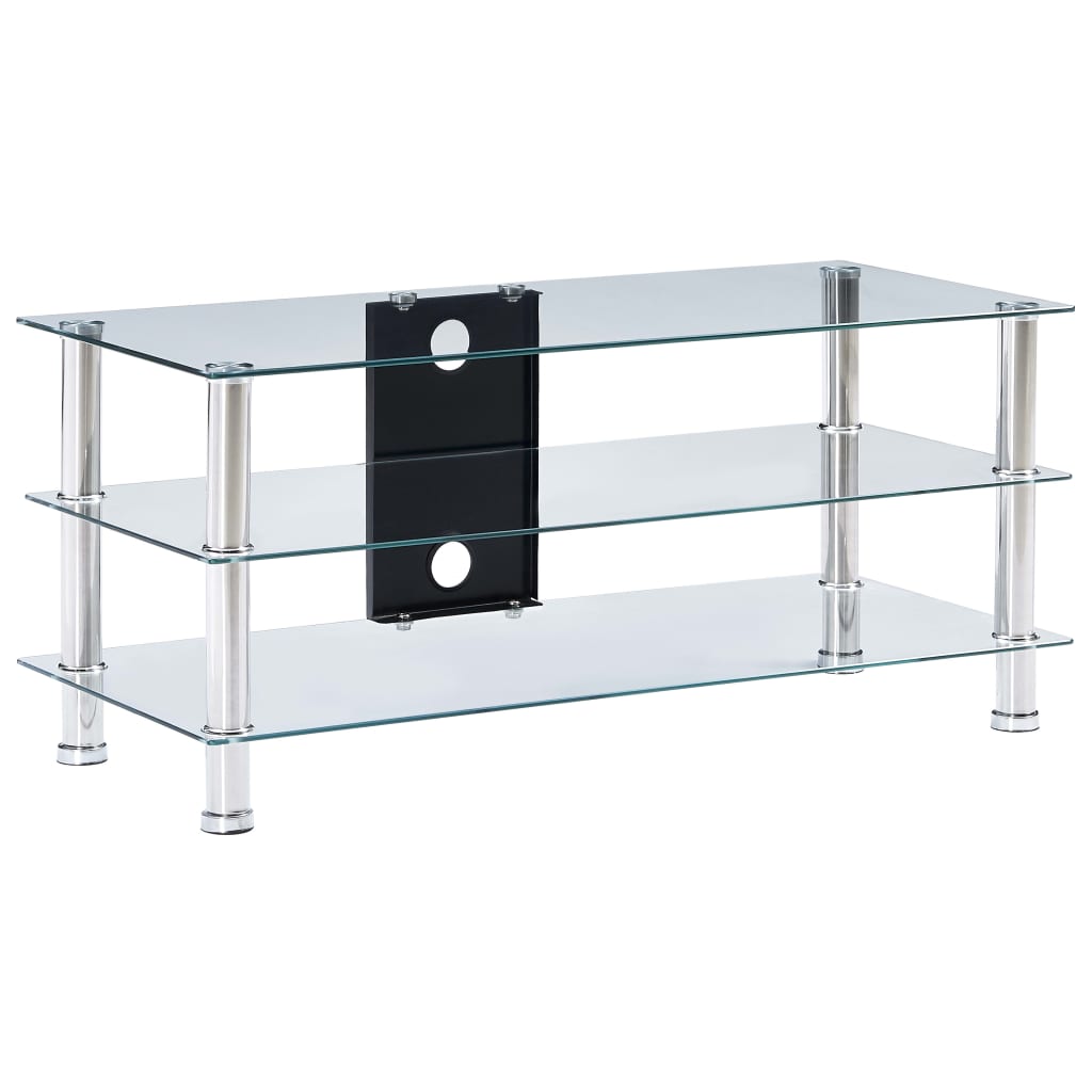 vidaXL Mueble de TV vidrio templado transparente 90x40x40 cm