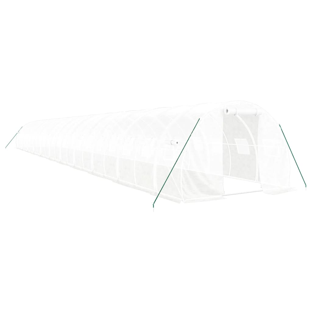 vidaXL Invernadero con estructura de acero blanco 66 m² 22x3x2 m