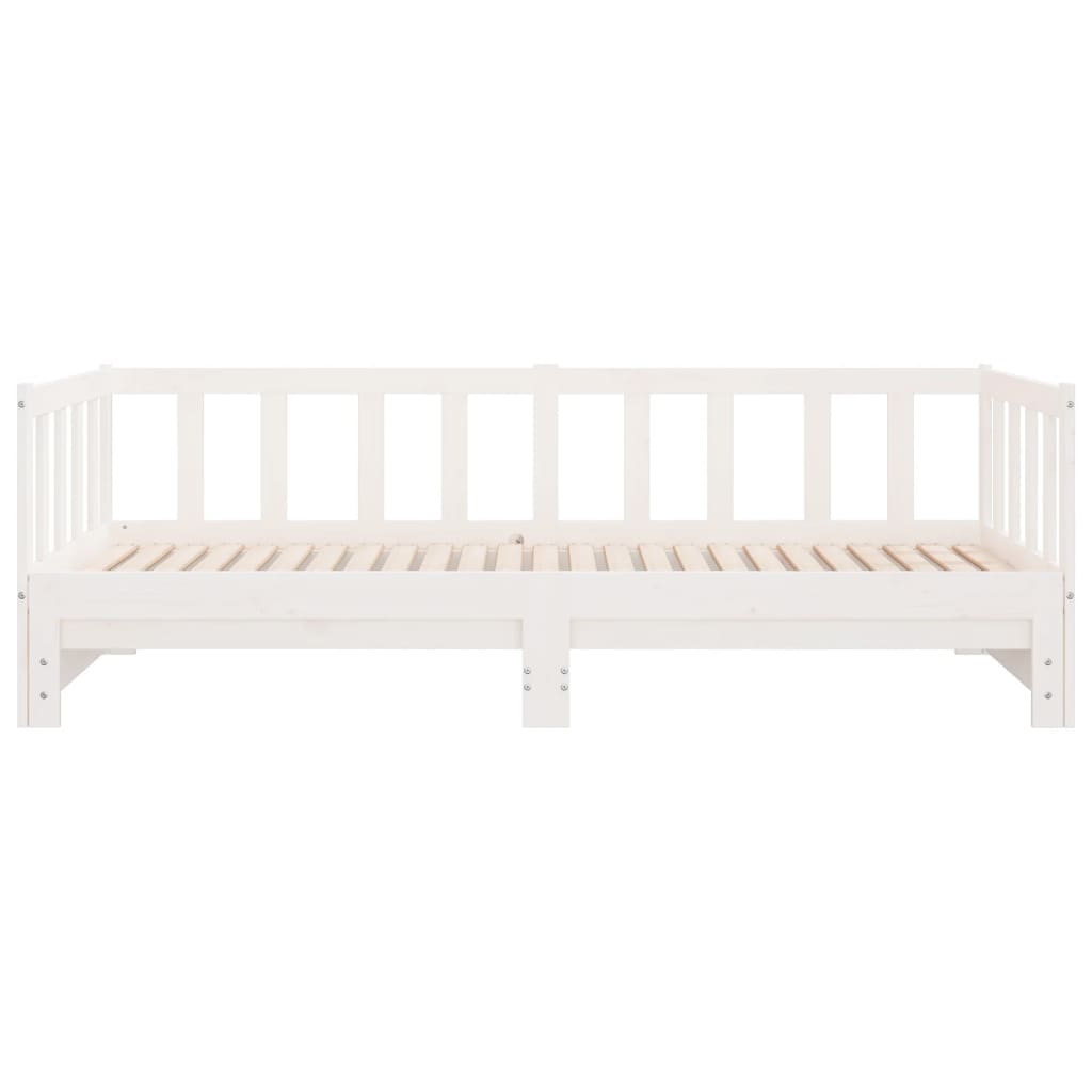 vidaXL Sofá cama extraíble madera maciza de pino blanco 2x(90x200) cm