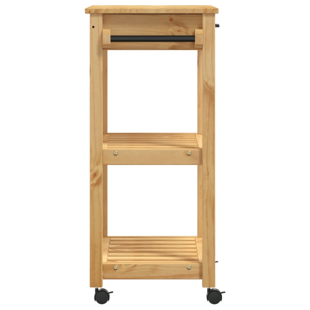 vidaXL Carrito de cocina MONZA madera maciza de pino 60x40x90 cm