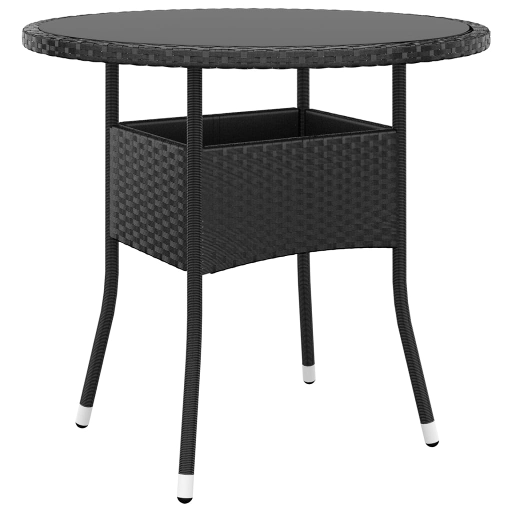 vidaXL Juego de comedor para jardín 3 piezas ratán sintético negro