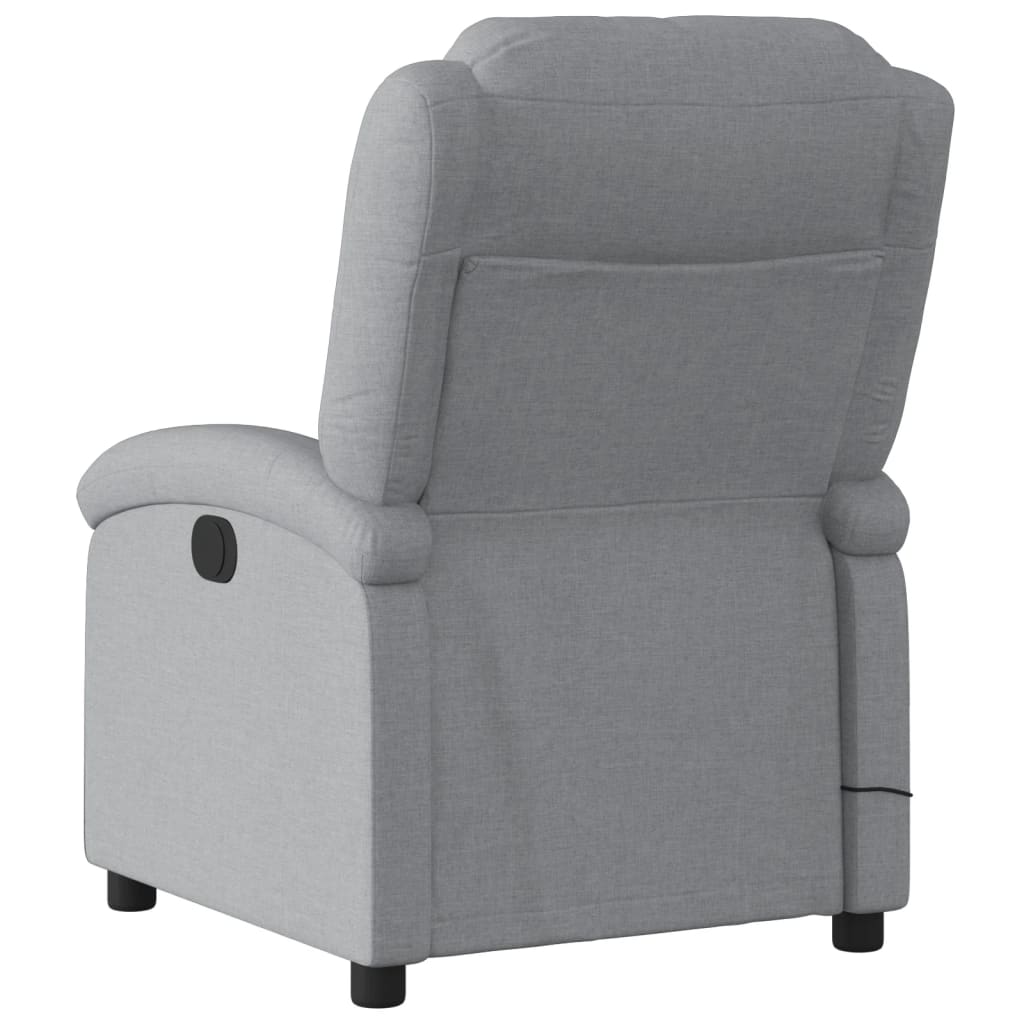 vidaXL Sillón reclinable de masaje de tela gris claro