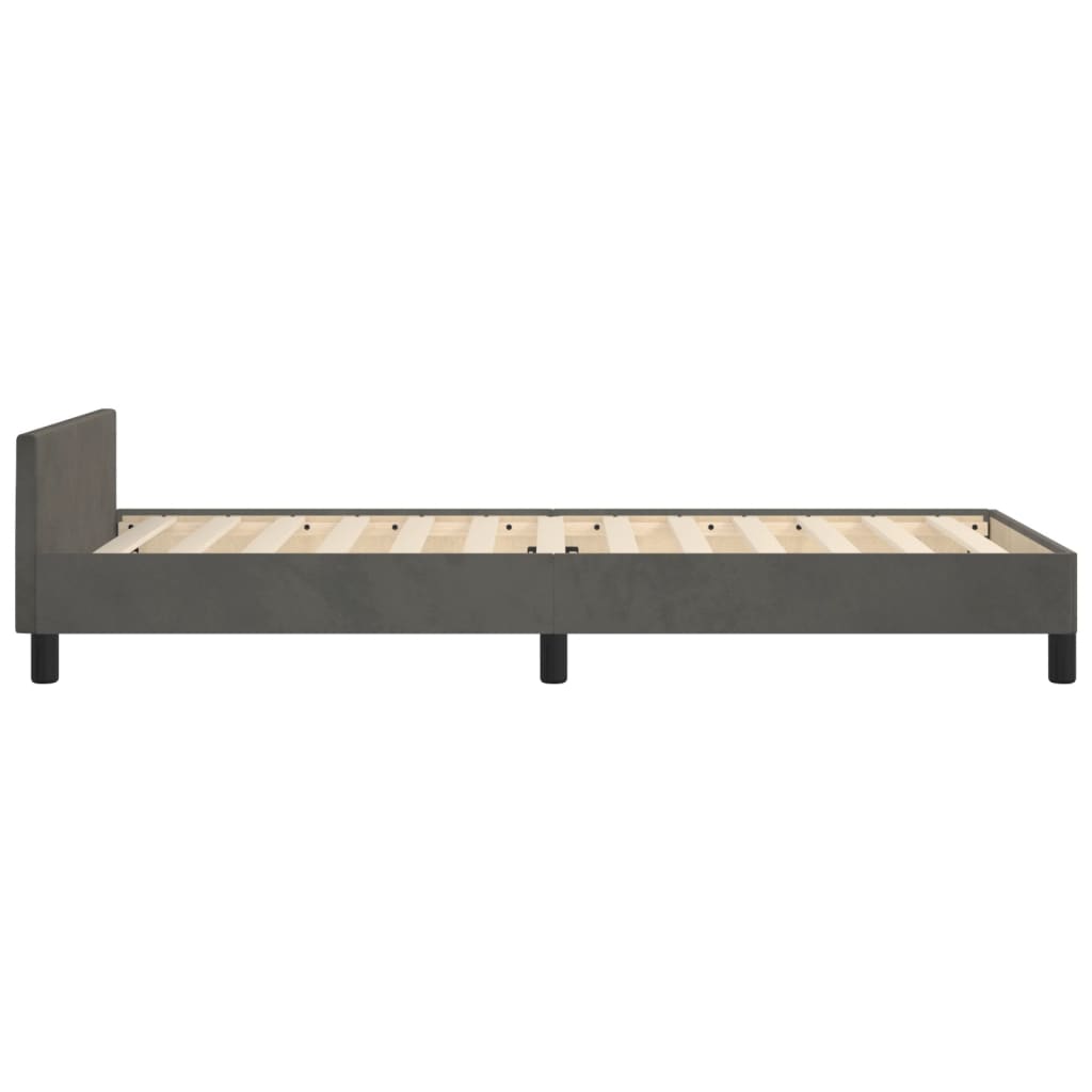 vidaXL Estructura cama con cabecero terciopelo gris oscuro 100x200 cm