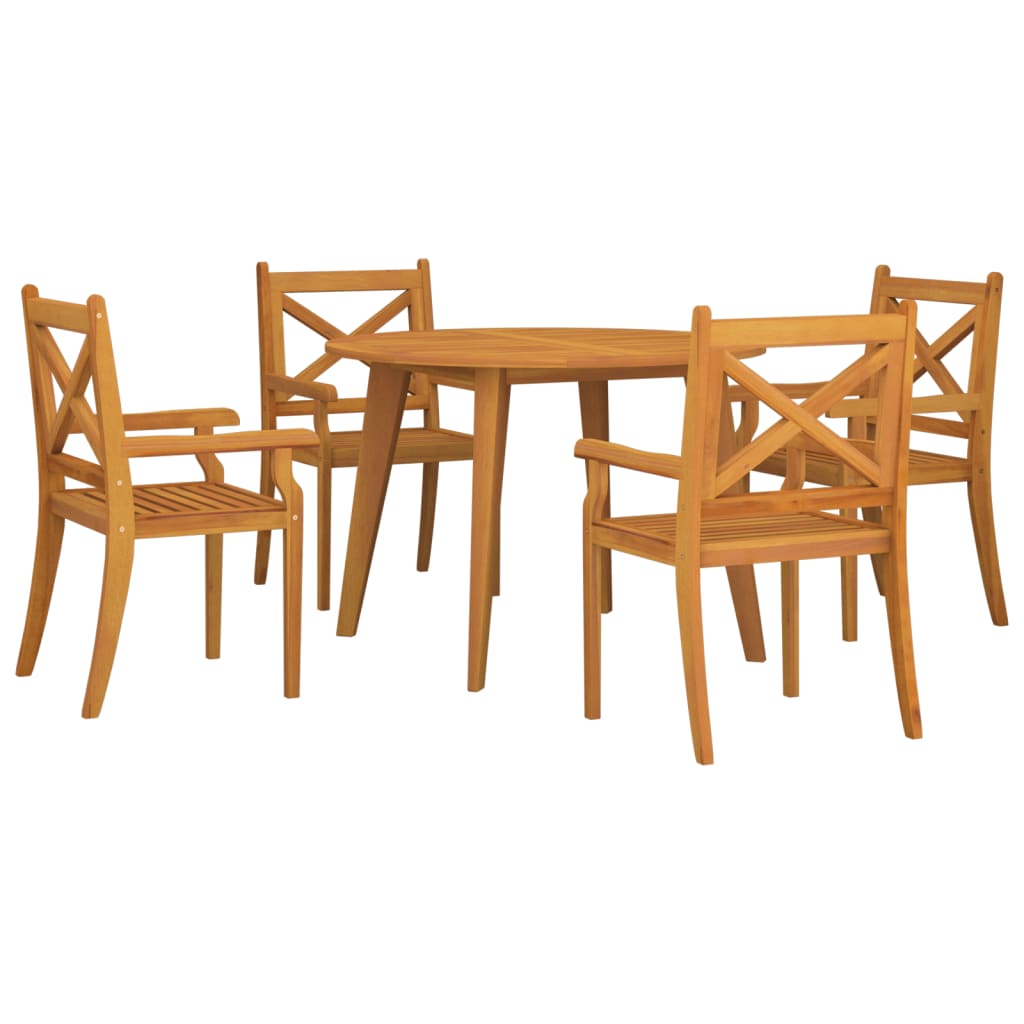 vidaXL Juego de comedor de jardín 5 piezas madera maciza de acacia