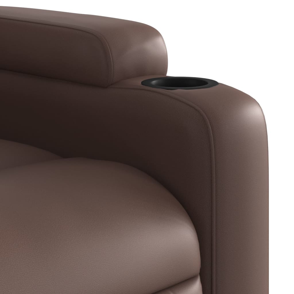 vidaXL Sillón de masaje reclinable cuero sintético marrón