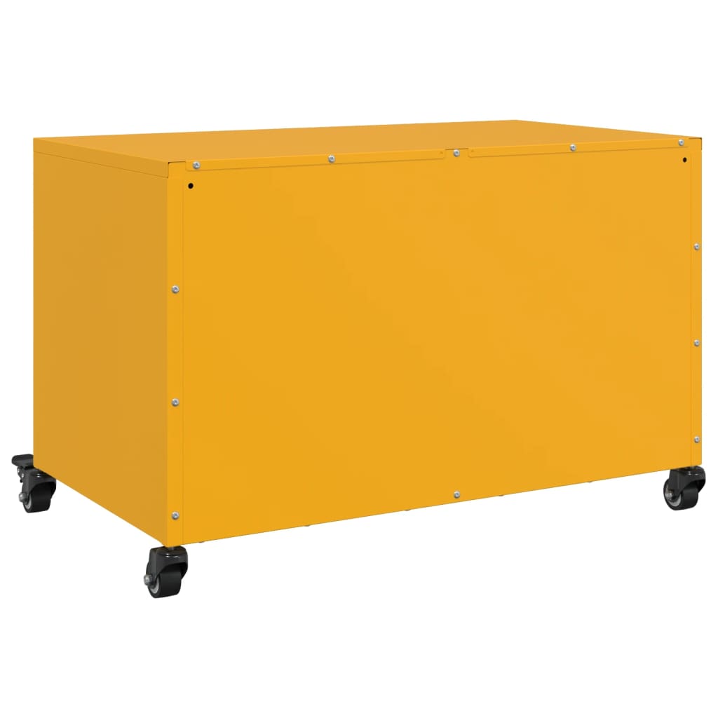 vidaXL Mueble de TV acero amarillo mostaza 68x39x43,5 cm