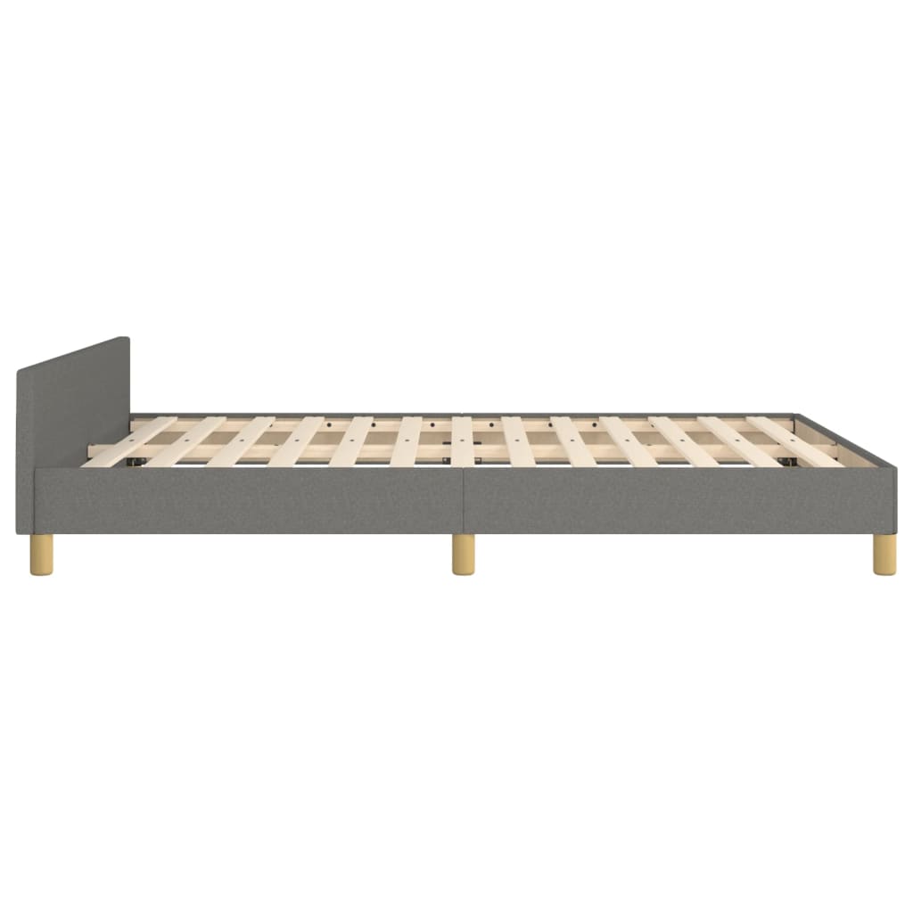 vidaXL Estructura de cama con cabecero de tela gris oscuro 140x190 cm