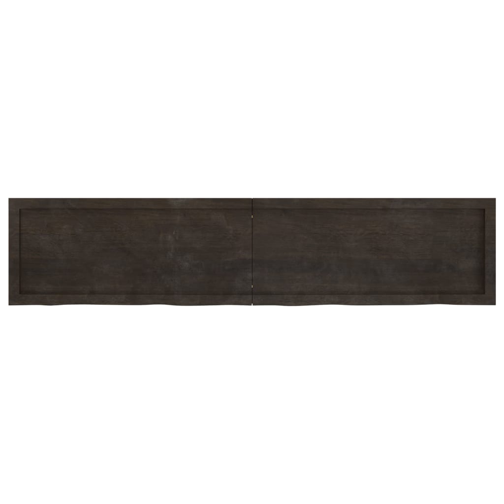 vidaXL Tablero mesa madera roble tratada marrón oscuro 180x40x(2-6) cm