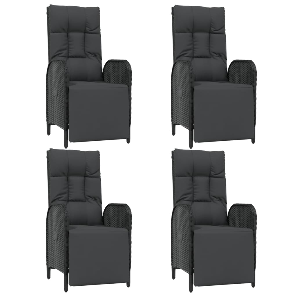 vidaXL Set de muebles jardín 5 pzas con cojines ratán sintético negro