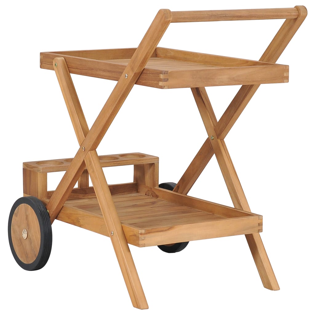 vidaXL Carrito del té de madera maciza de teca