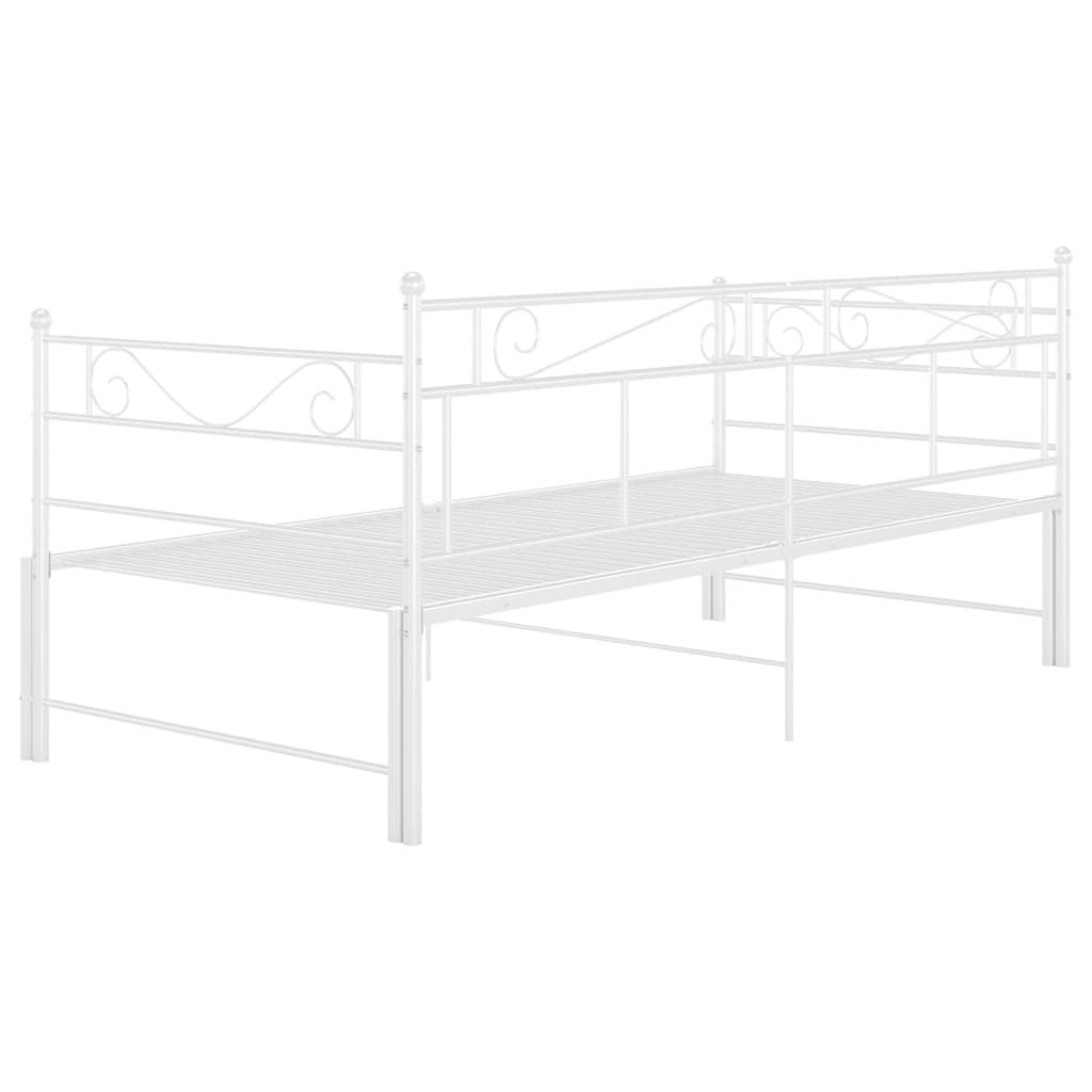 vidaXL Sofá cama extraíble sin colchón metal blanco 90x200cm