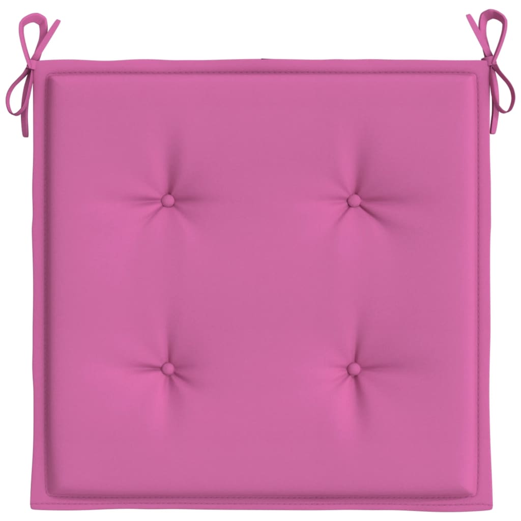 vidaXL Cojines de silla de jardín 4 uds tela rosa 40x40x3 cm