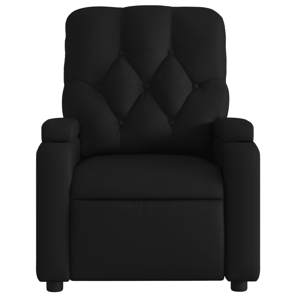 vidaXL Sillón reclinable eléctrico de cuero sintético negro