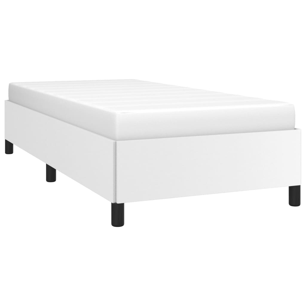 vidaXL Estructura de cama sin colchón cuero sintético blanco 100x200cm