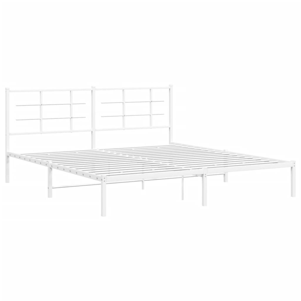 vidaXL Estructura cama sin colchón con cabecero metal blanco 183x213cm