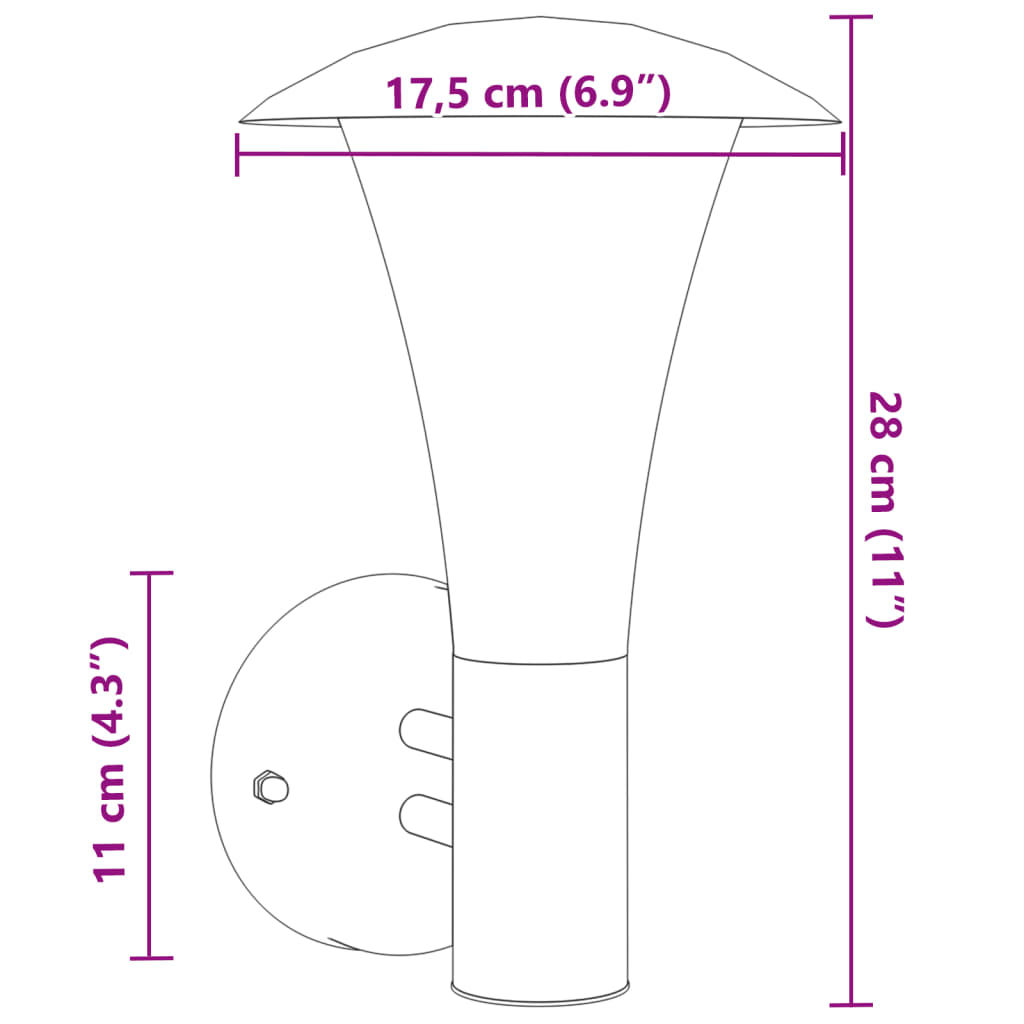 vidaXL Aplique de exterior de acero inoxidable plateado