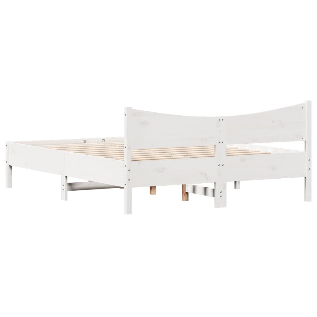 vidaXL Estructura de cama sin colchón madera de pino blanca 150x200 cm