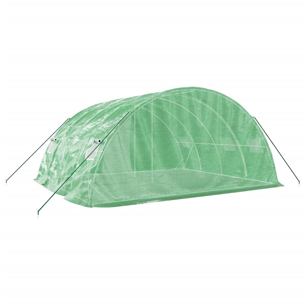 vidaXL Invernadero con estructura de acero verde 20 m² 5x4x2,3 m