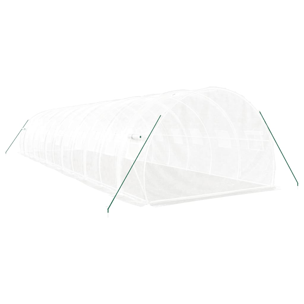 vidaXL Invernadero con estructura de acero blanco 36 m² 12x3x2 m