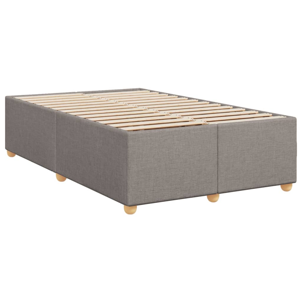 vidaXL Cama box spring con colchón tela gris taupe 120x200 cm