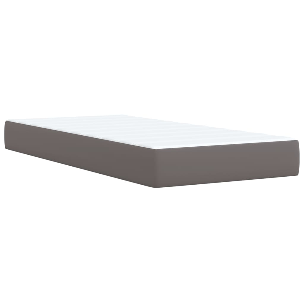 vidaXL Cama box spring con colchón cuero sintético gris 90x190 cm