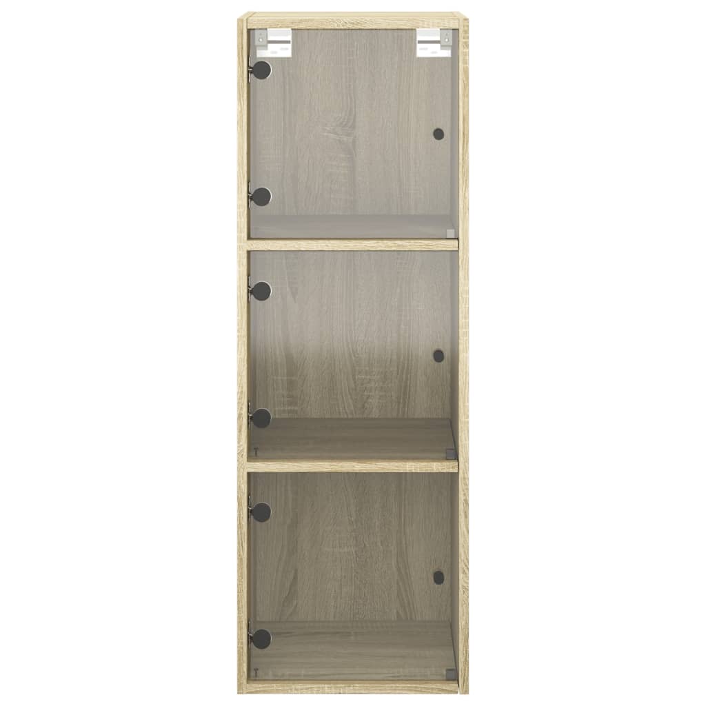 vidaXL Mueble de pared puertas de vidrio roble Sonoma 35x37x100 cm