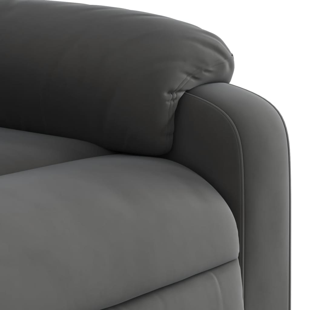 vidaXL Sillón reclinable de masaje tela de microfibra gris oscuro