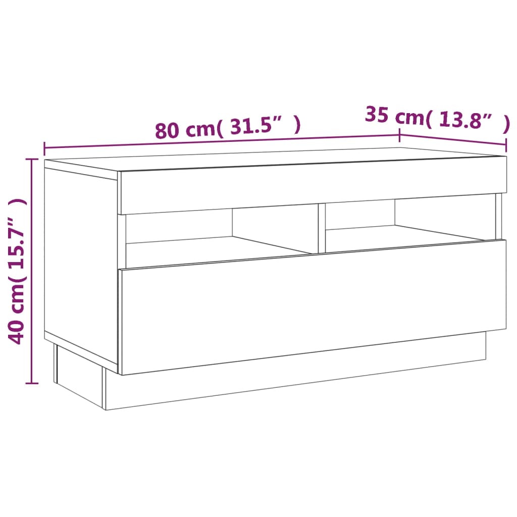 vidaXL Set de muebles TV con LEDS 3 pzas contrachapada roble ahumado