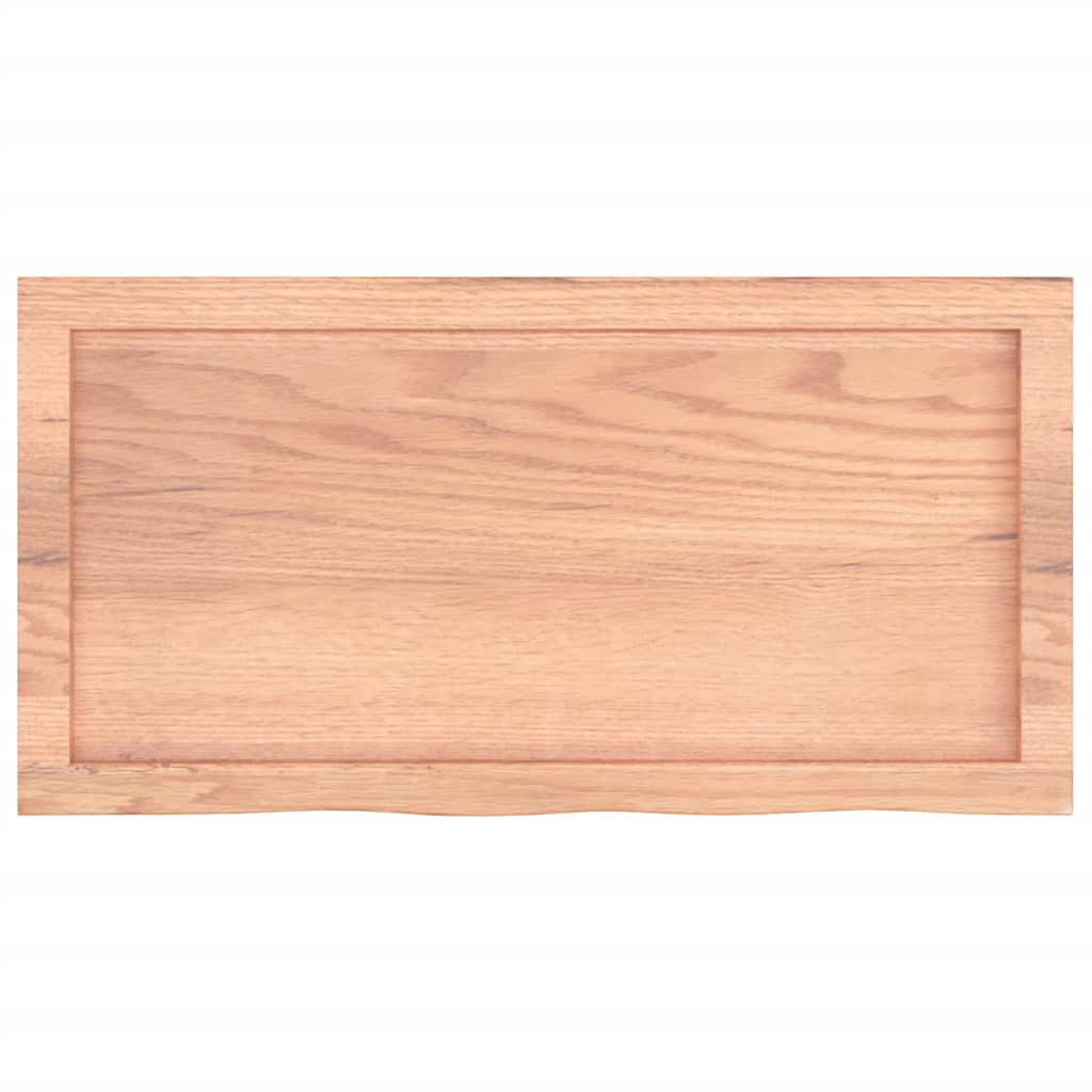 vidaXL Tablero mesa madera roble tratada marrón claro 80x40x(2-6) cm